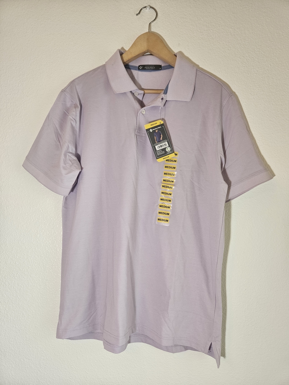 Men's Lavender Pique Polo Shirt Cotton